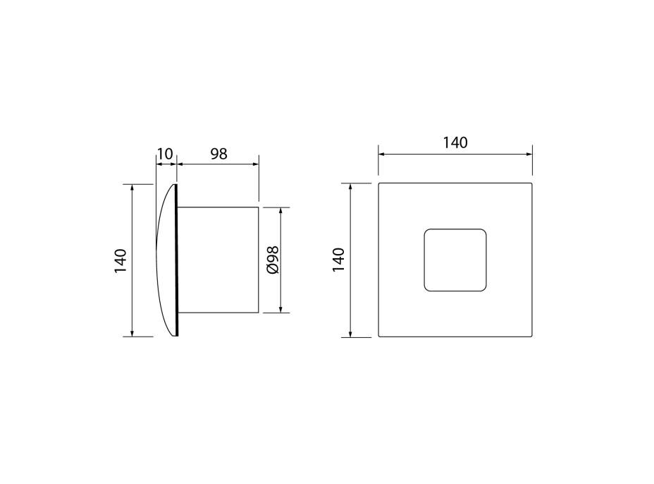 Cata SILENTIS 10 T koupelnový ventilátor axiální s časovačem, 15W, potrubí 100mm, bílá 01071000