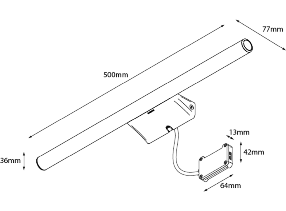 Sapho IRENE 2 LED svítidlo, 9 W, 500x35x77 mm, chrom E27556CI