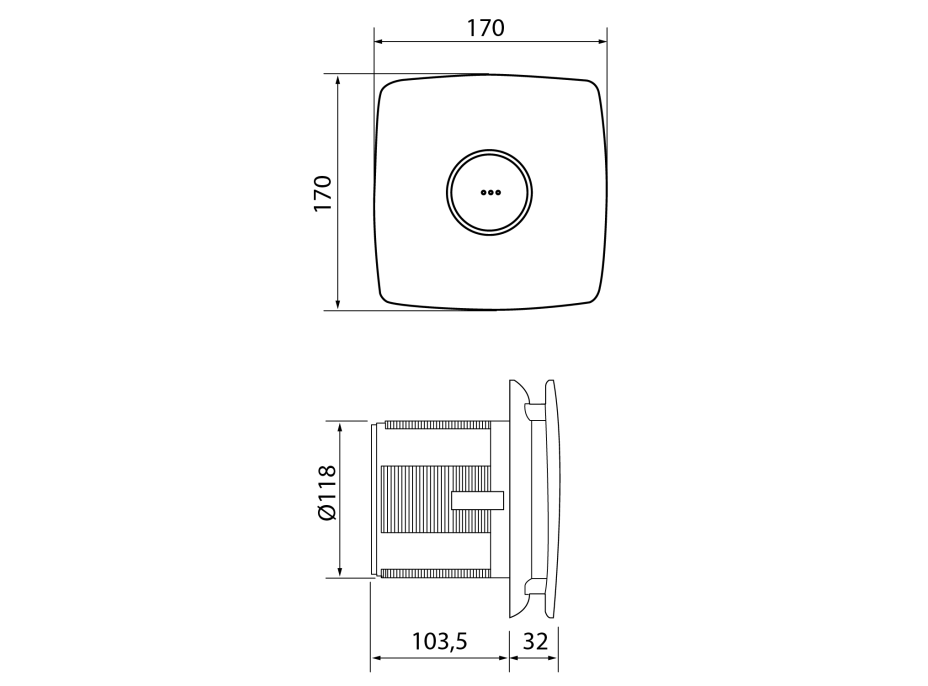 Cata X-MART 12 koupelnový ventilátor axiální, 20W, potrubí 120mm, nerez mat 01050000