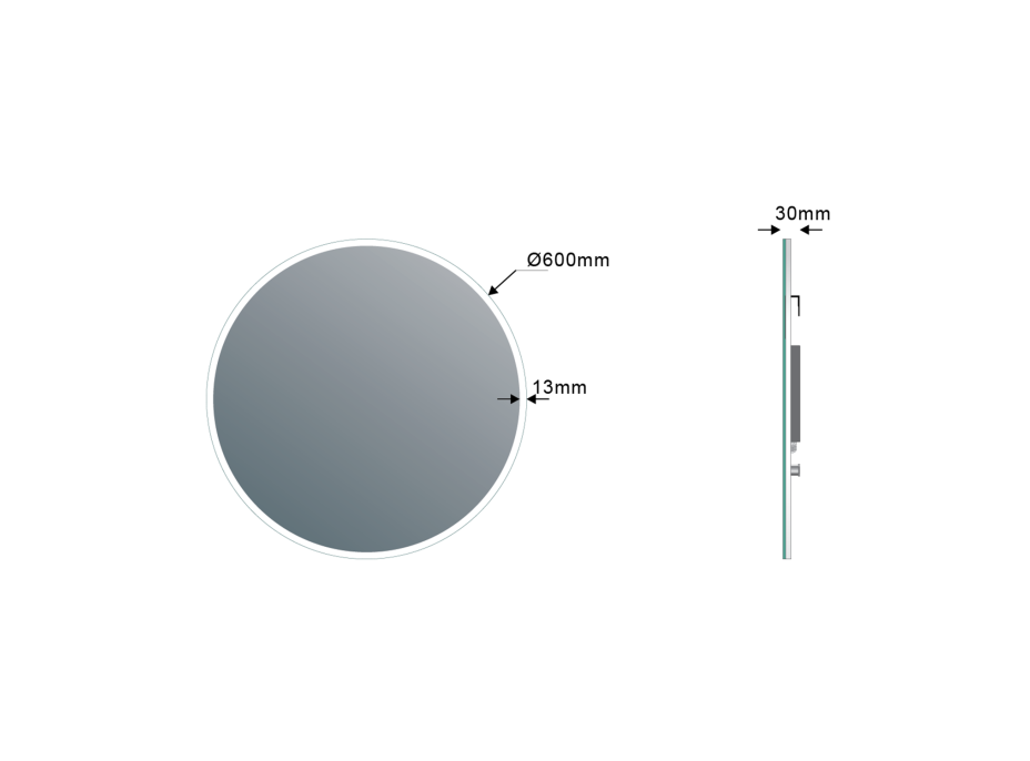 Sapho VISO kulaté zrcadlo s LED osvětlením ø 60cm VS060