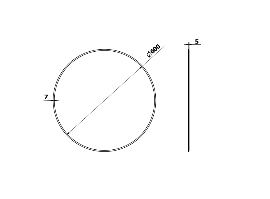 Sapho RENGAS kulaté zrcadlo s fazetou ø 60cm, bez úchytu RG060