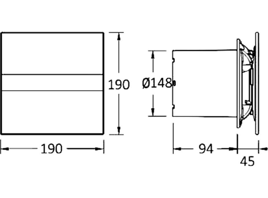 Cata E-150 GT koupelnový ventilátor axiální s časovačem, 21W, potrubí 150mm, bílá 00902100