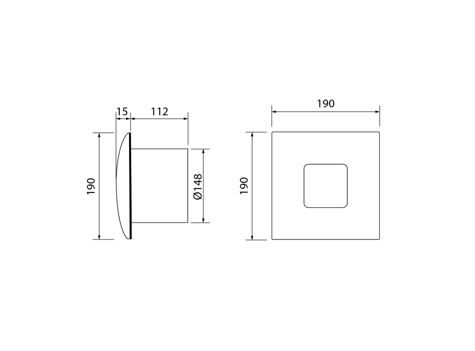 Cata SILENTIS 15 koupelnový ventilátor axiální, 25W, potrubí 150mm, bílá 01090000