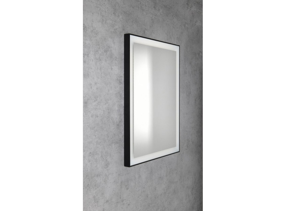 Sapho GANO zrcadlo s LED osvětlením 60x80cm, černá LG260