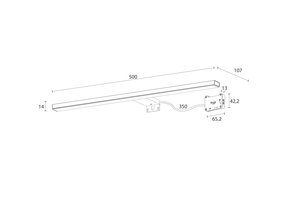 Sapho ESTHER 2 LED svítidlo, 8 W, 500x14x107 mm, černá E27586CI