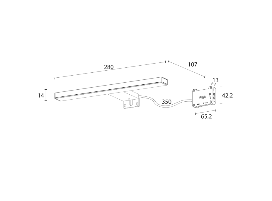 Sapho ESTHER 2 LED svítidlo, 6 W, 280x14x107 mm, černá E27679CI