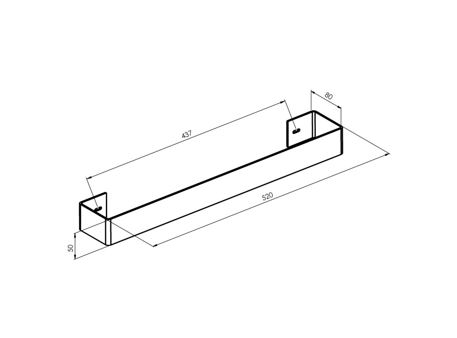 Sapho TABELLA držák ručníků 520 mm, bílá mat MI520W