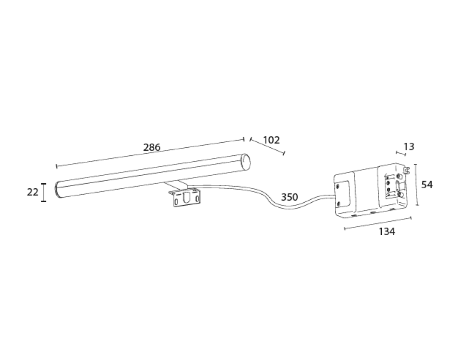 Sapho IRENE LED svítidlo, 6 W, 286x100x25mm, chrom 25861CI