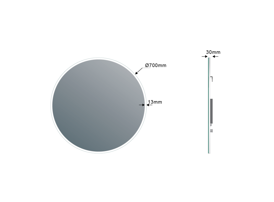 Sapho VISO kulaté zrcadlo s LED osvětlením ø 70cm VS070