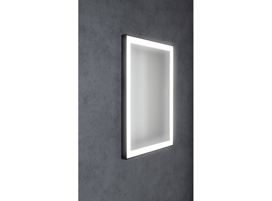 Sapho GANO zrcadlo s LED osvětlením 60x80cm, černá LG260