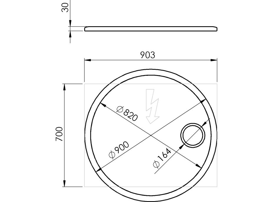 Sapho FLOAT kulaté zrcadlo s LED podsvícením ø 90cm, kosm.zrcátko, senzor, 3500-6500K, bílá FT900