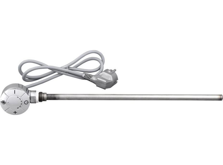 Aqualine Elektrická topná tyč s termostatem, rovný kabel, 600 W, chrom LT67446