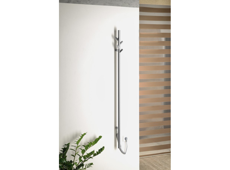 Sapho PASADOR elektrický sušák ručníků, kulatý, 150x1500 mm, 30 W, nerez lesk ER175V