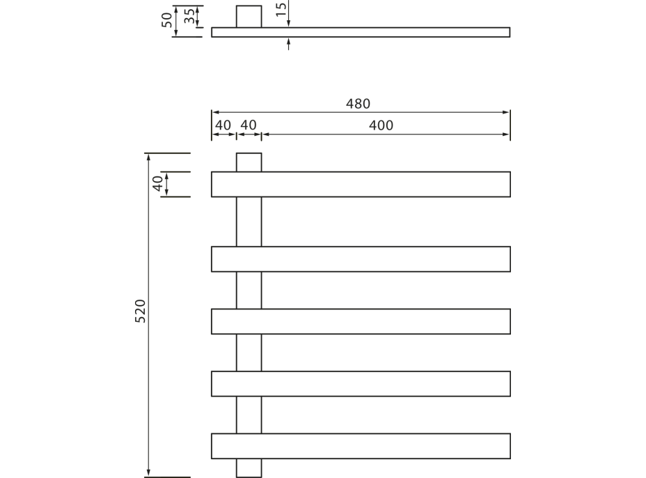 Sapho ELCOR elektrický sušák ručníků 480x520x50 mm, 63 W, bílá mat EB520