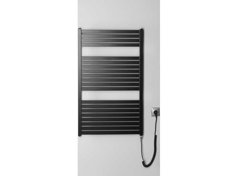 Aqualine TONDI-E elektrické otopné těleso rovné 600x970 mm, 400 W, černá mat DE466T