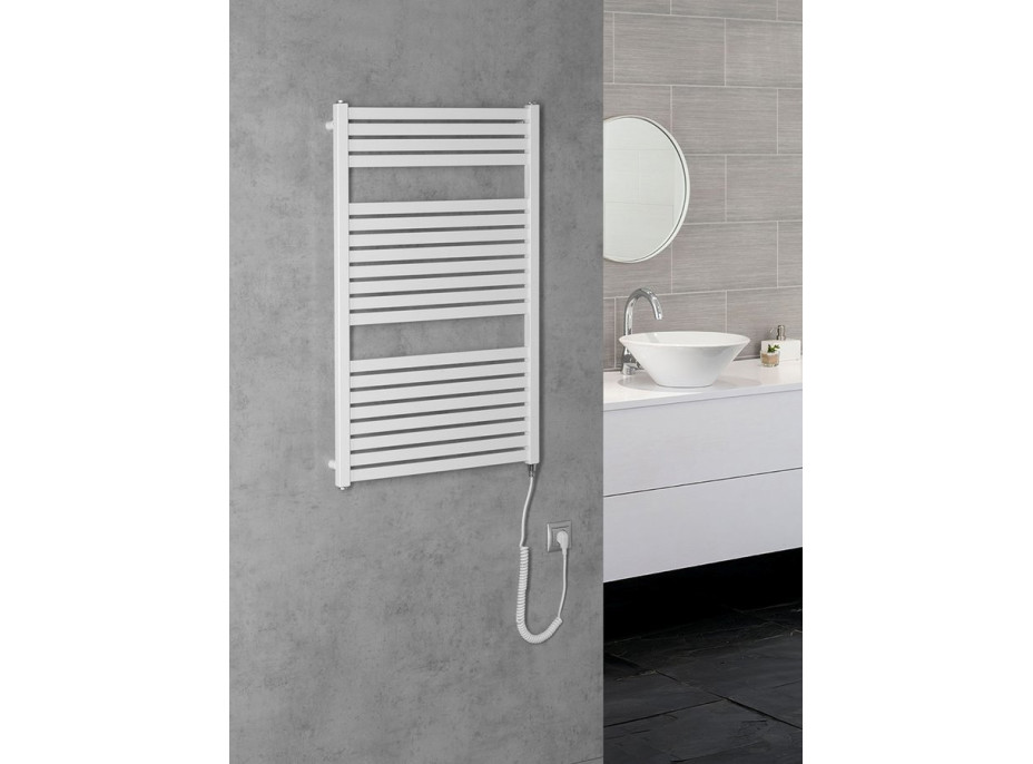 Aqualine TONDI-E elektrické otopné těleso rovné 600x970 mm, 400 W, bílá DE460T