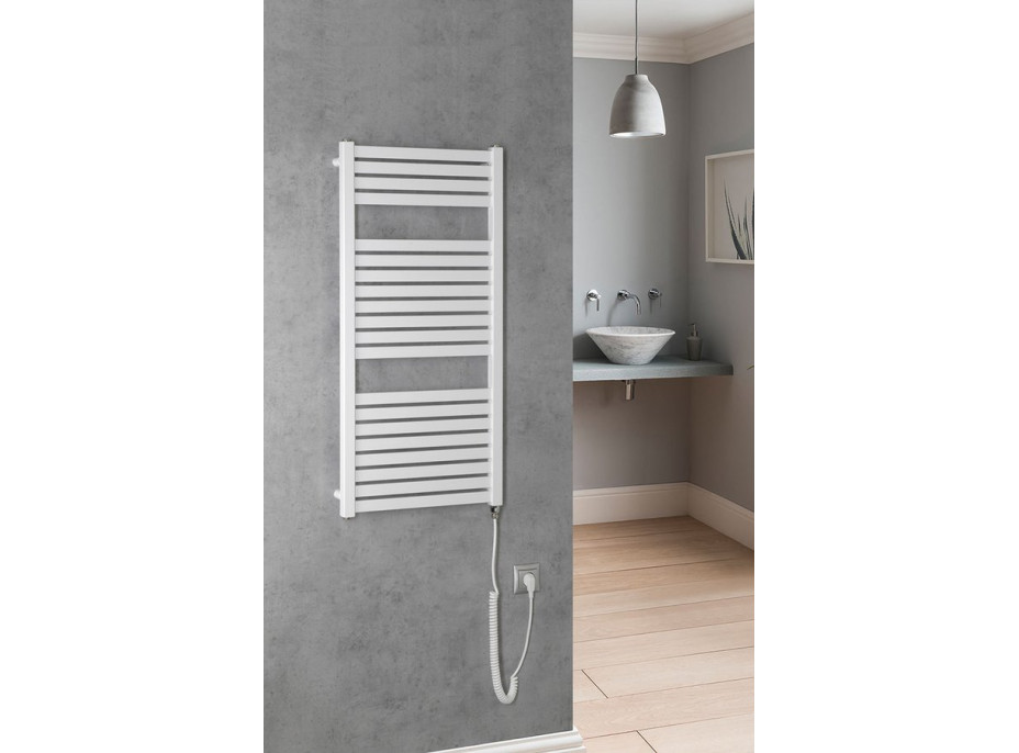 Aqualine TONDI-E elektrické otopné těleso rovné 450x970 mm, 300 W, bílá DE450T