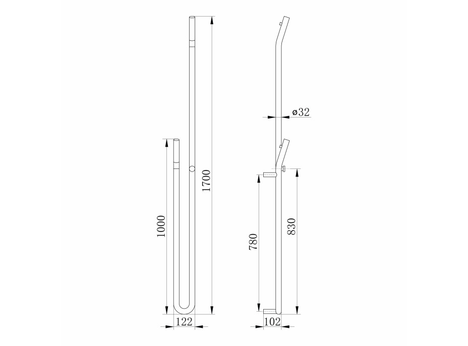 Sapho DUOPASSO elektrický sušák ručníků s časovačem, 122x1700mm, 45 W, zlato mat ER830