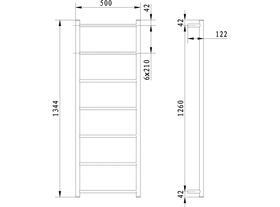 Sapho SHICK nástěnný držák ručníků 500x1344 mm, kulatý, chrom SH500