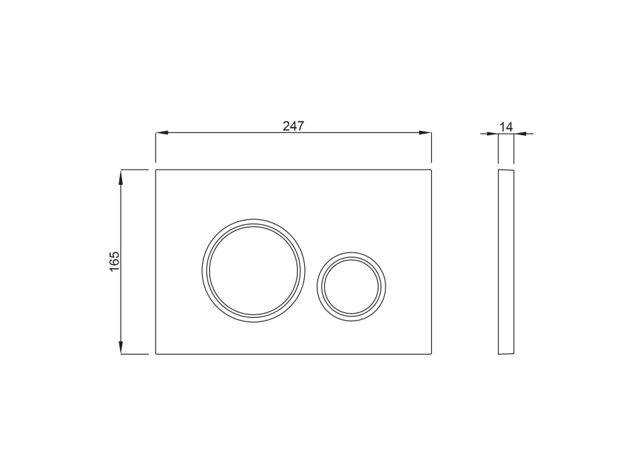 SCHWAB SCHWAB VELA ovládací tlačítko, 247x165 mm, černá mat P47-0190-0253