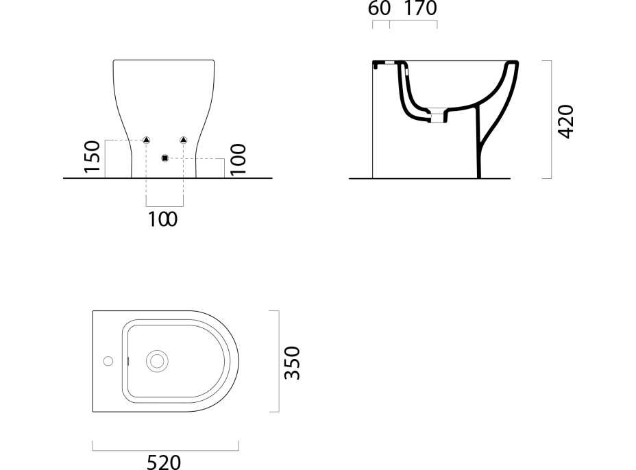 GSI CITY PRO bidet stojící, 35x52cm, bílá ExtraGlaze 9162111