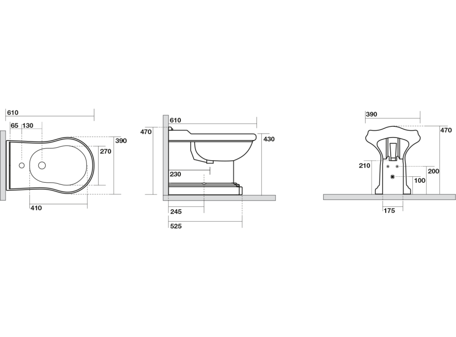 Kerasan RETRO bidet stojící 39x61cm, bílá 102201