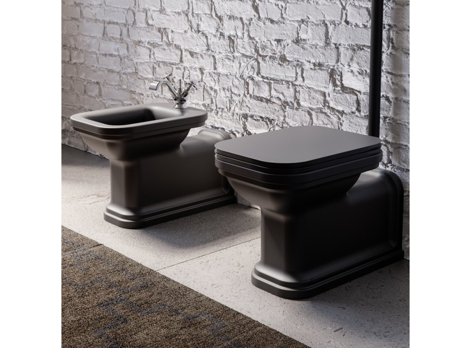 Kerasan WALDORF bidet stojící 37x65cm, černá mat 4120K7