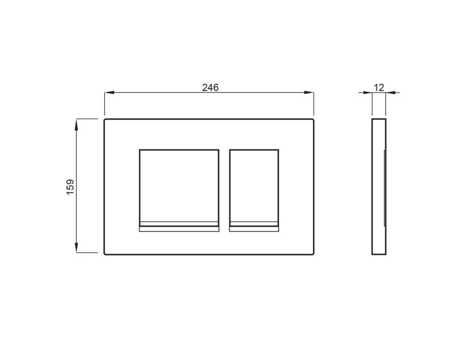 SCHWAB SCHWAB CERES ovládací tlačítko, 246x159 mm, černá mat P67-0190-0250