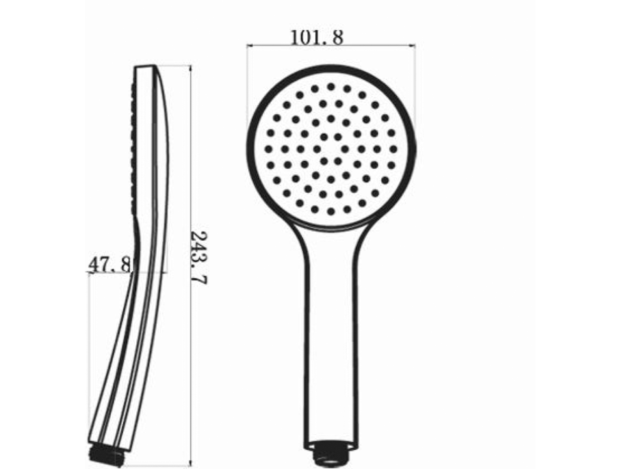 Sapho Ruční sprcha, průměr 102mm, ABS/černá mat SK736