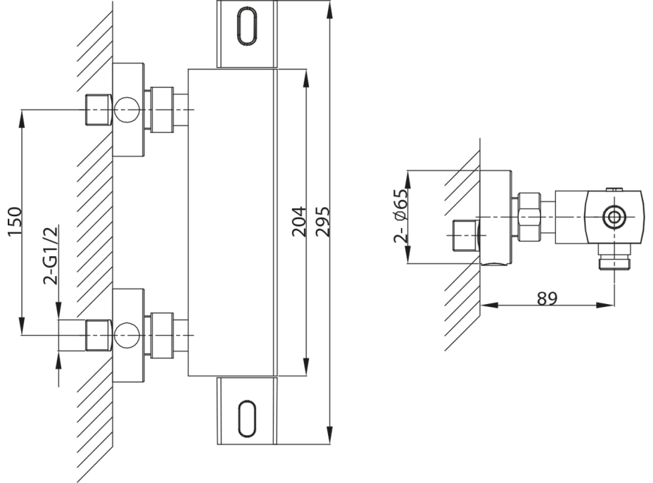 Sapho MIXONA nástěnná sprchová termostatická baterie, chrom MG411