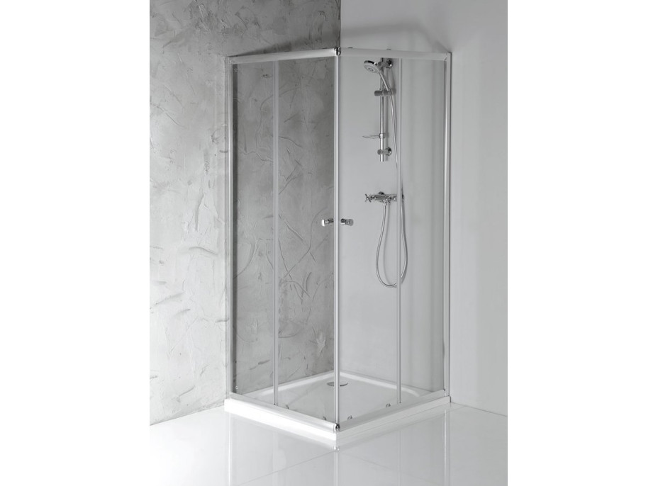 Aqualine AGGA čtvercová sprchová zástěna 800x800mm, čiré sklo HLF808Y