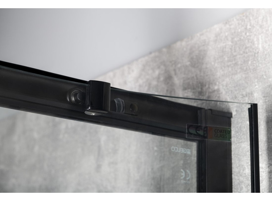 Gelco SIGMA SIMPLY BLACK čtvrtkruhová sprchová zástěna 900x900 mm, R550, čiré sklo GS5590B