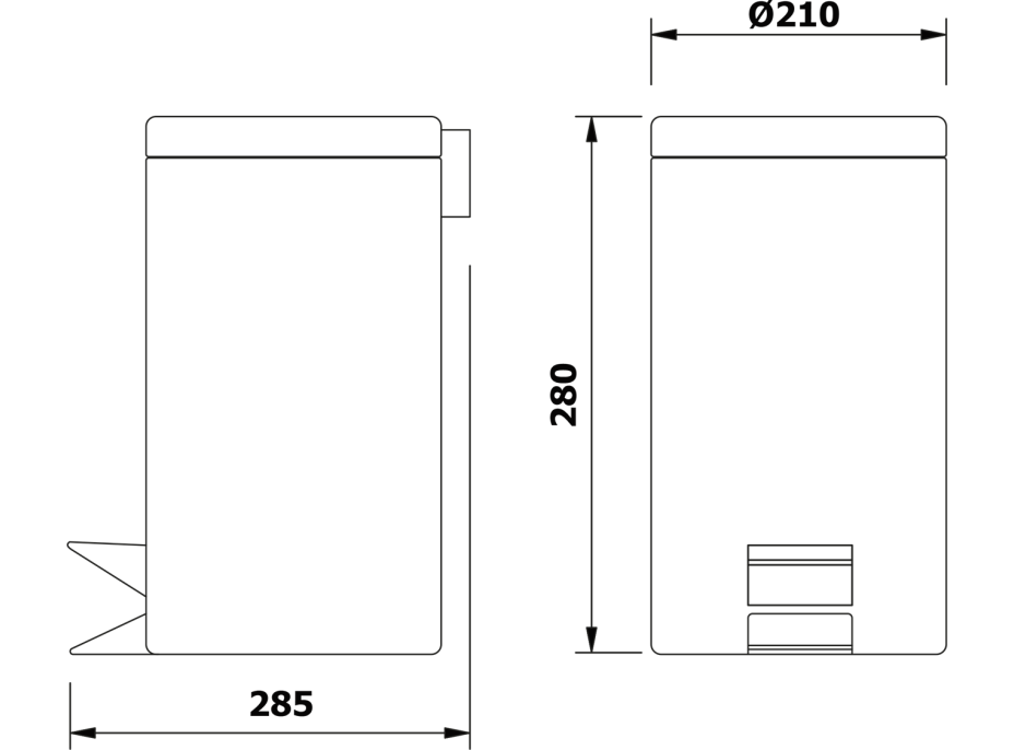 Aqualine SIMPLE LINE odpadkový koš kulatý 5l, nerez lesk 27105