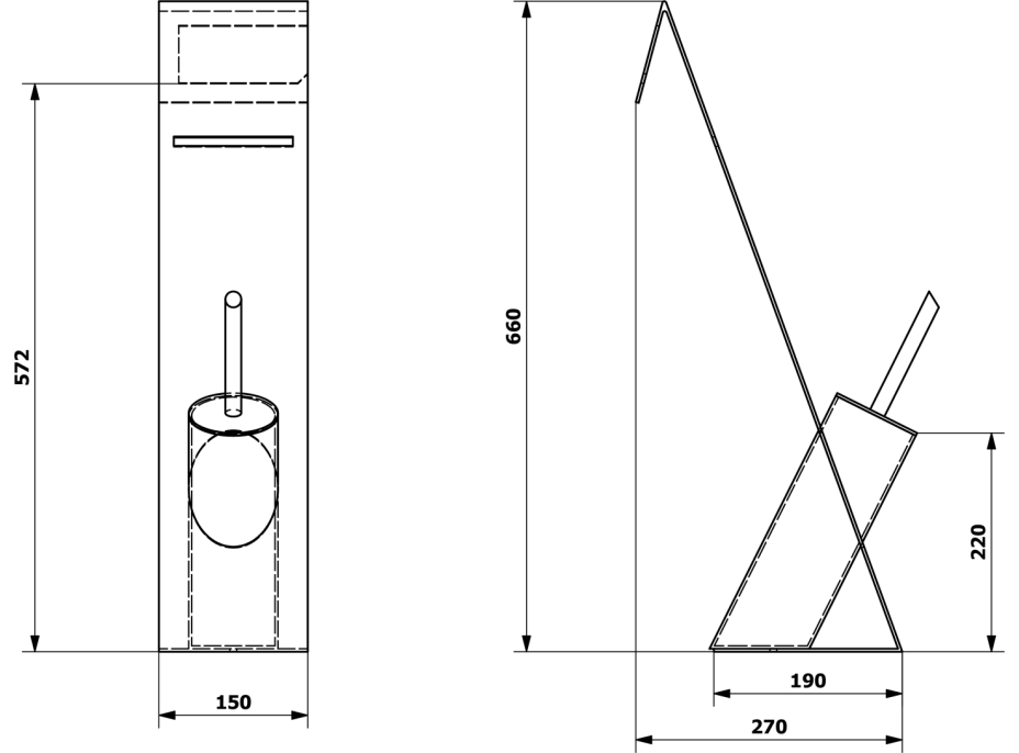 Ridder SYDNEY stojan s držákem na toaletní papír a WC štětkou, černá/chrom 11202410