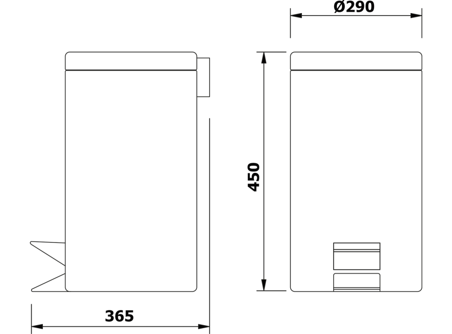 Aqualine SIMPLE LINE odpadkový koš kulatý 20l, nerez lesk 27120