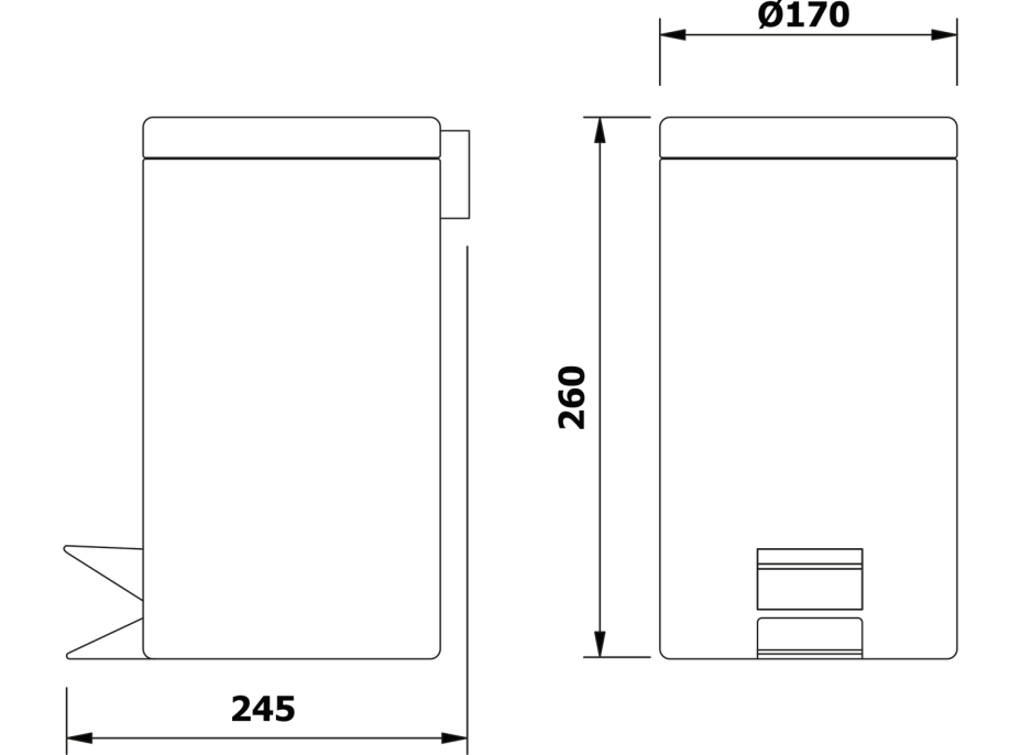 Aqualine SIMPLE LINE odpadkový koš kulatý 3l, nerez lesk 27103