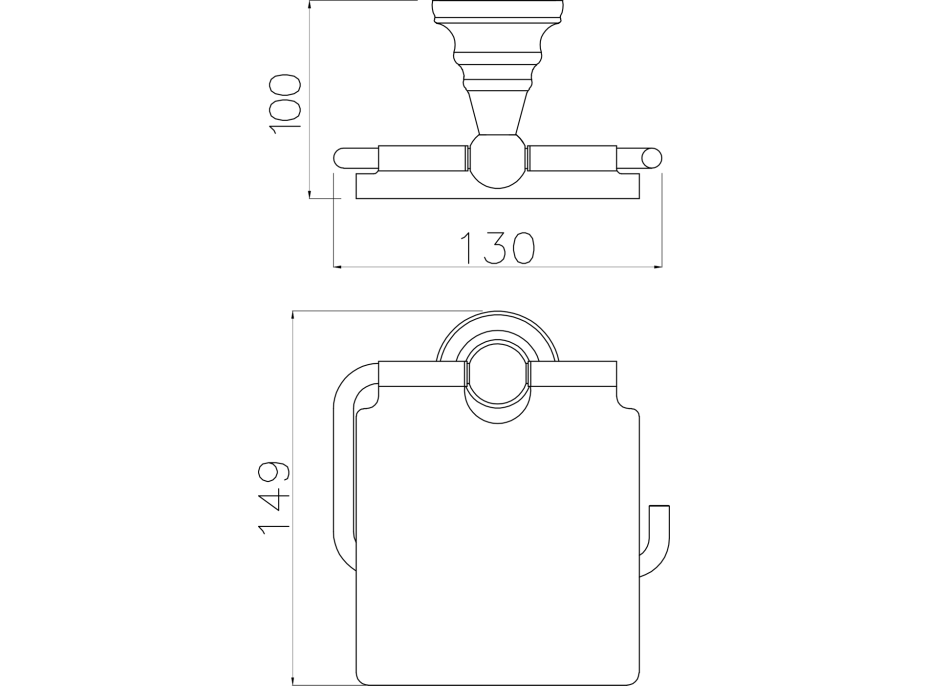 Sapho DIAMOND držák toaletního papíru s krytem, bronz 1318-17