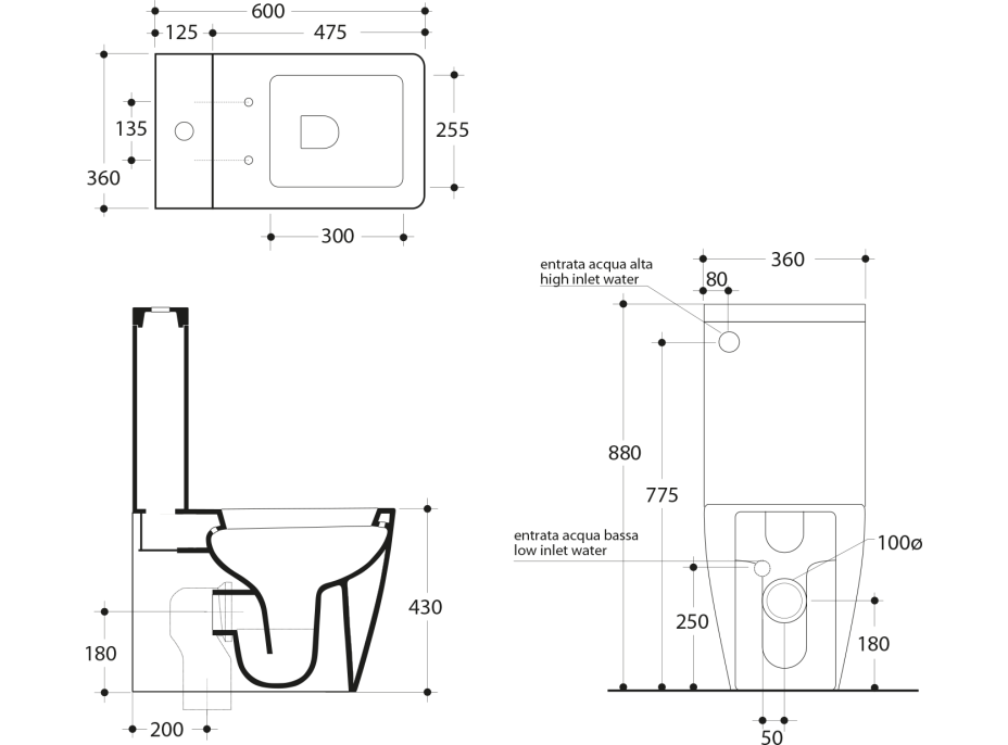 Kerasan FLO-EGO nádržka k WC kombi, bílá 318101