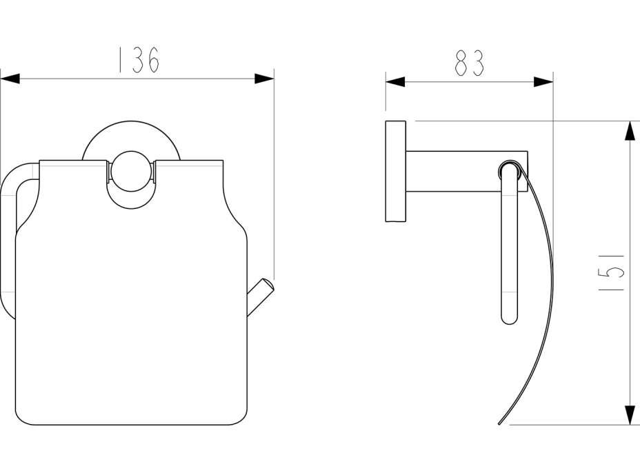 Sapho X-ROUND držák toaletního papíru, s krytem, chrom XR732