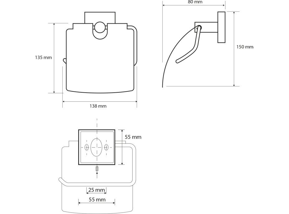 Sapho X-SQUARE držák toaletního papíru s krytem, chrom XQ700