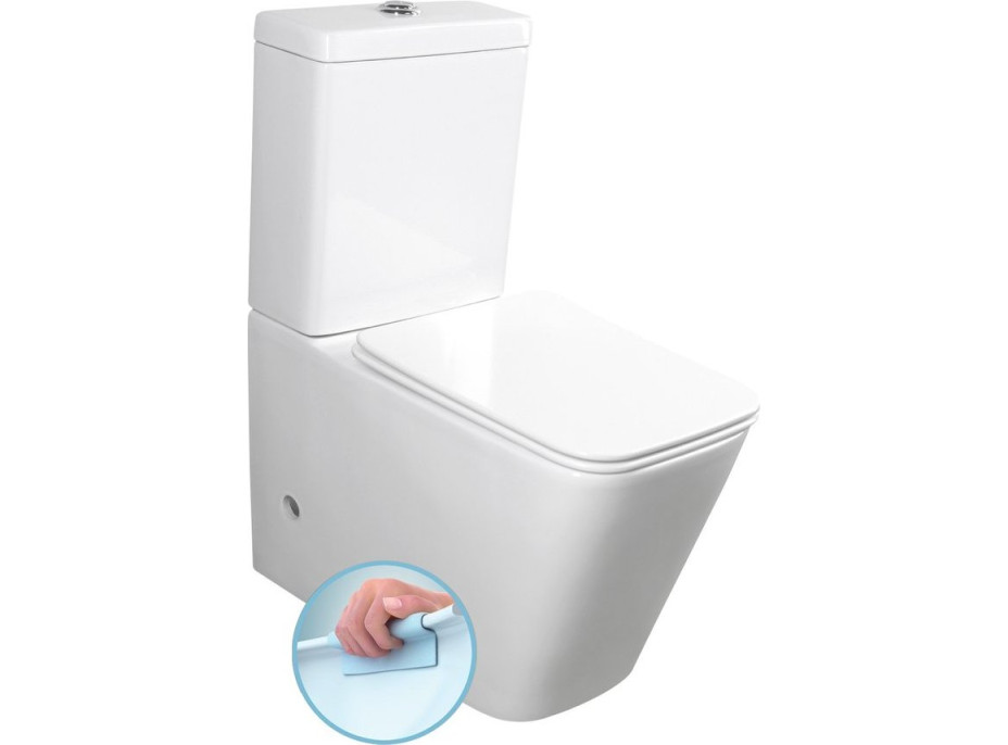 Sapho PORTO RIMLESS WC kombi, spodní/zadní odpad, bílá PC102WR