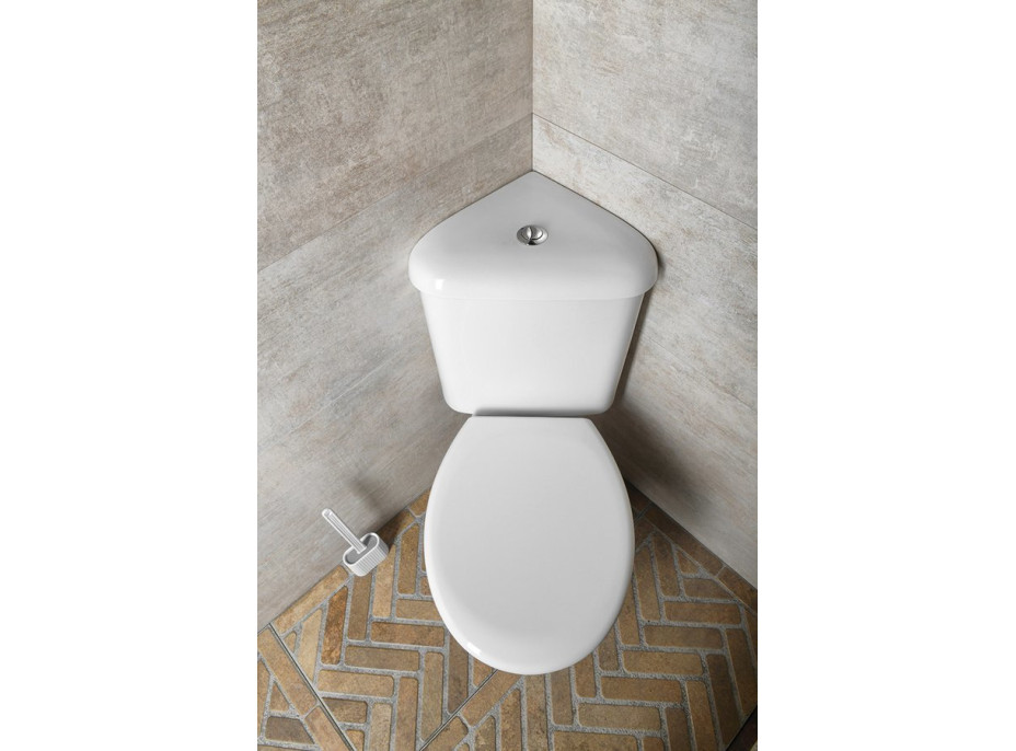 Aqualine CLIFTON rohové WC kombi, dvojtlačítko 3/6l, zadní/spodní odpad, bílá FS1PK