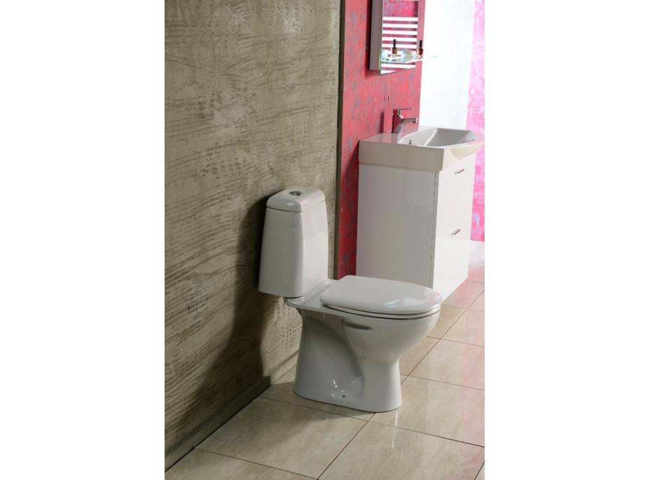 Aqualine RIGA WC kombi, dvojtlačítko 3/6l, zadní odpad, bílá RG601