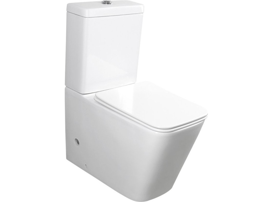 Sapho PORTO RIMLESS WC kombi, spodní/zadní odpad, bílá PC102WR