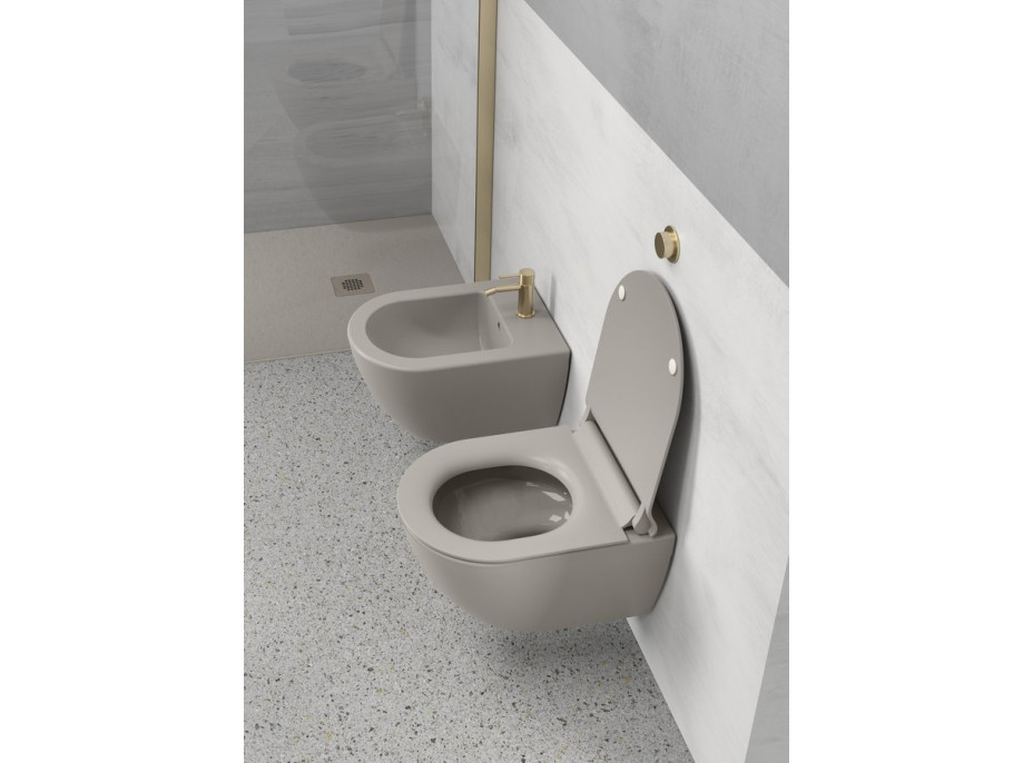 GSI PURA závěsná WC mísa, Swirlflush, 36x50cm, tortora dual-mat 881605