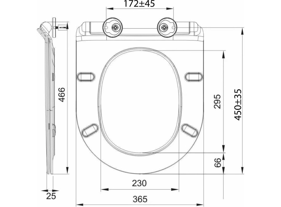 Sapho WC sedátko, SLIM, Soft Close, bílá PCS081