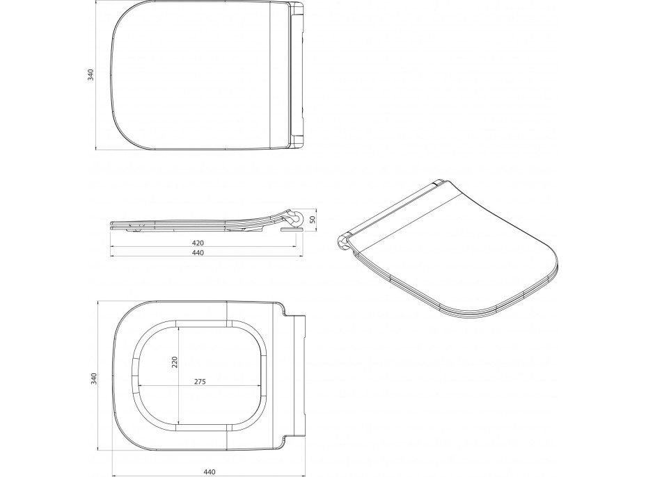 Isvea VEA WC sedátko, SLIM, odnímatelné, Soft Close, bílá 40Z80200I-S