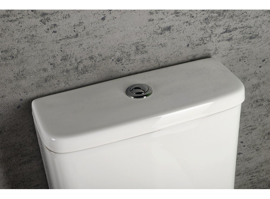 Sapho TURKU RIMLESS WC kombi zvýšený sedák, spodní/zadní odpad, bílá PC104WR