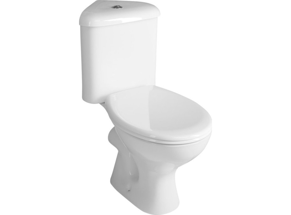 Aqualine CLIFTON rohové WC kombi, dvojtlačítko 3/6l, zadní/spodní odpad, bílá FS1PK