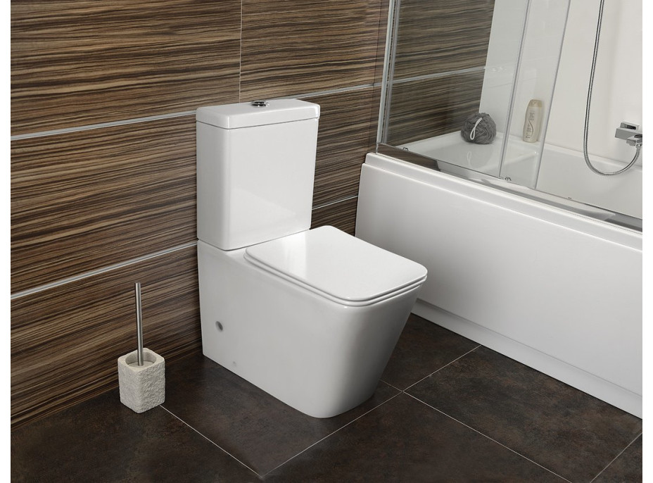 Sapho PORTO RIMLESS WC kombi, spodní/zadní odpad, bílá PC102WR